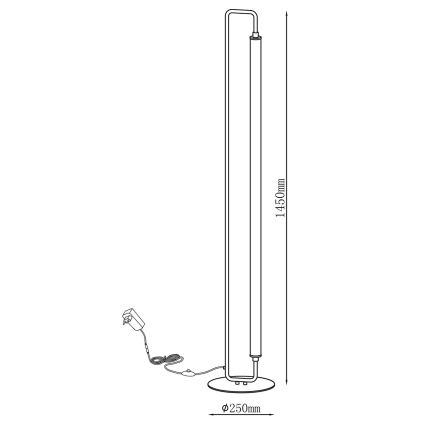 LED Golvlampa FELICJA LED/24W/230V 4000K svart