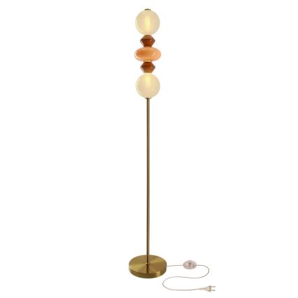 LED-golvlampa FLORES LED/15W/230V guld/orange/brun