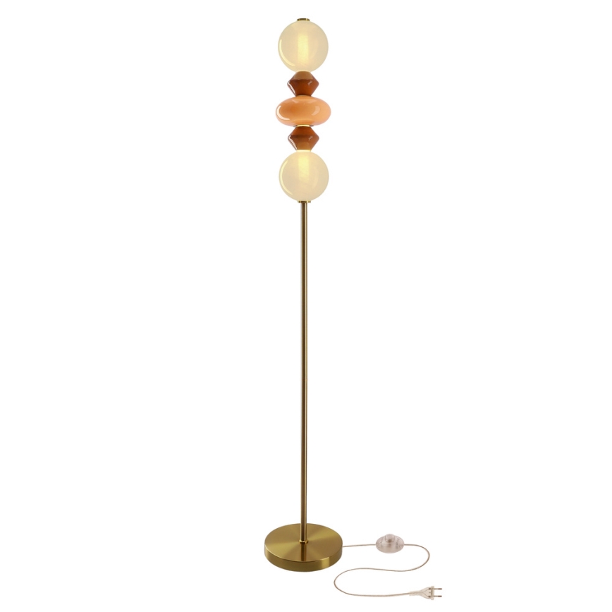 LED-golvlampa FLORES LED/15W/230V guld/orange/brun