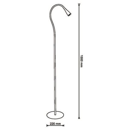 LED Golvlampa MONACO 1xLED/4,2W/230V svart