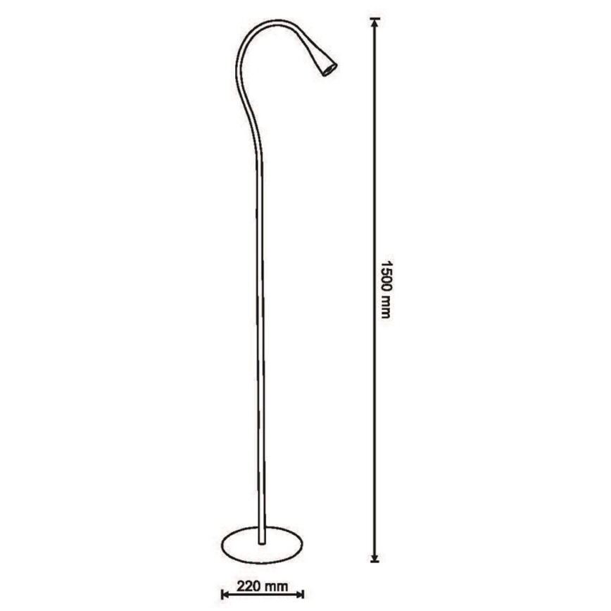 LED Golvlampa MONACO 1xLED/4,2W/230V svart