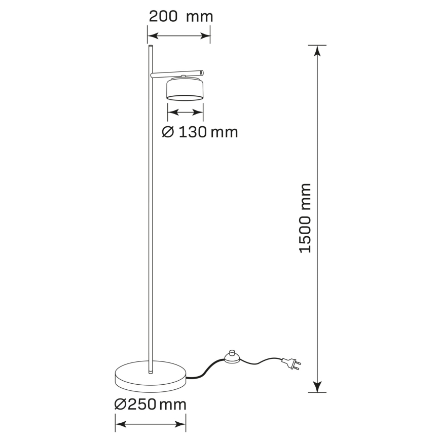 LED golvlampa OFELIA 1xGX53/6W/230V svart/beige