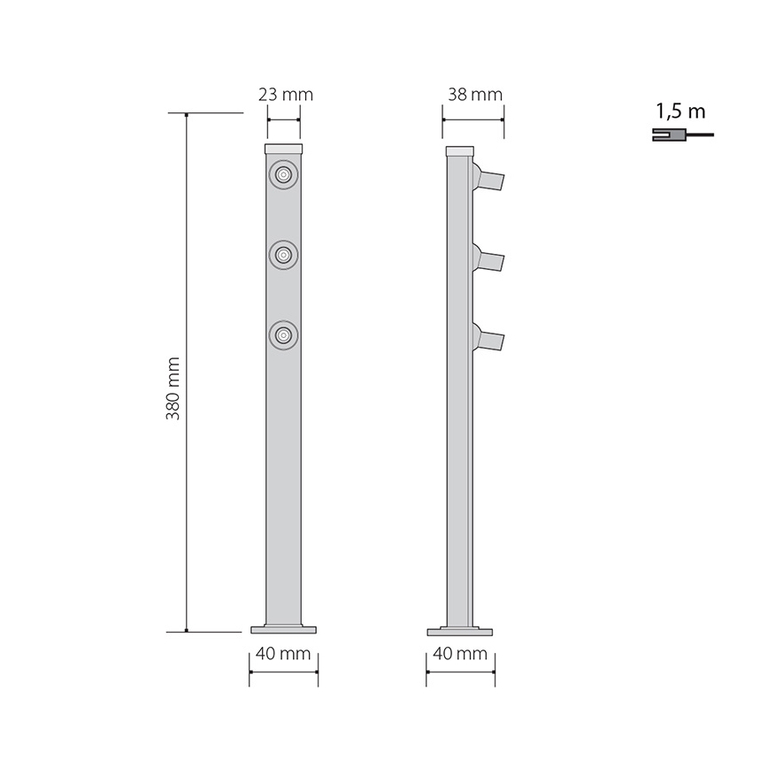 LED Golvlampa PICCO 3xLED/5,4W/500mA