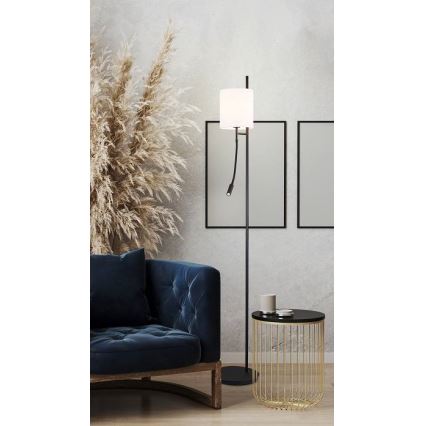 LED Golvlampa TOKYO 1xE27/40W/230V + LED/3W svart/vit