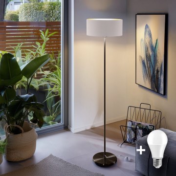 LED-golvlampa TUNJA 1x E27/20W/230V Ø 38 cm svart/vit