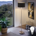 LED-golvlampa TUNJA 1xE27/20W/230V Ø 38 cm mattkrom/svart