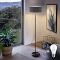 LED-golvlampa TUNJA 1xE27/20W/230V Ø 38 cm svart/brun