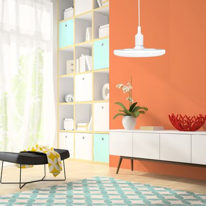 LED Hängande lampa KIKI 1xE27/10W/230V vit