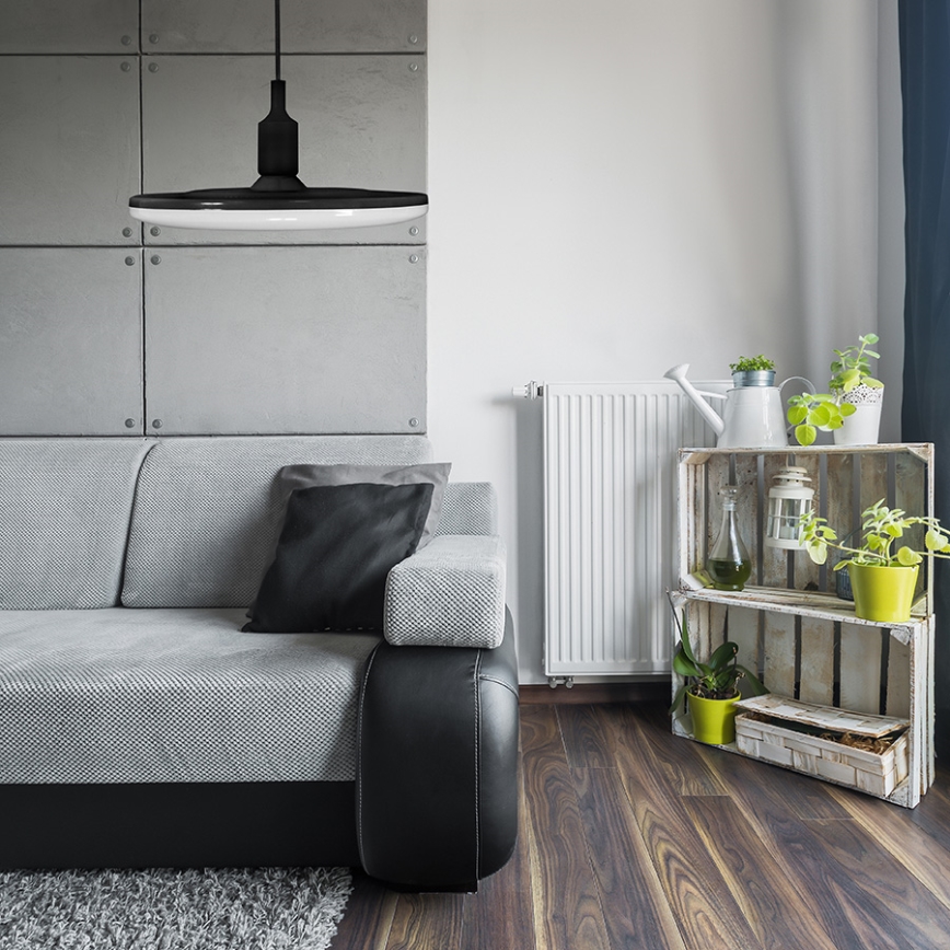 LED Hängande lampa KIKI 1xE27/15W/230V svart