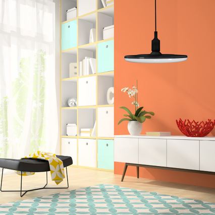 LED Hängande lampa KIKI 1xE27/15W/230V svart