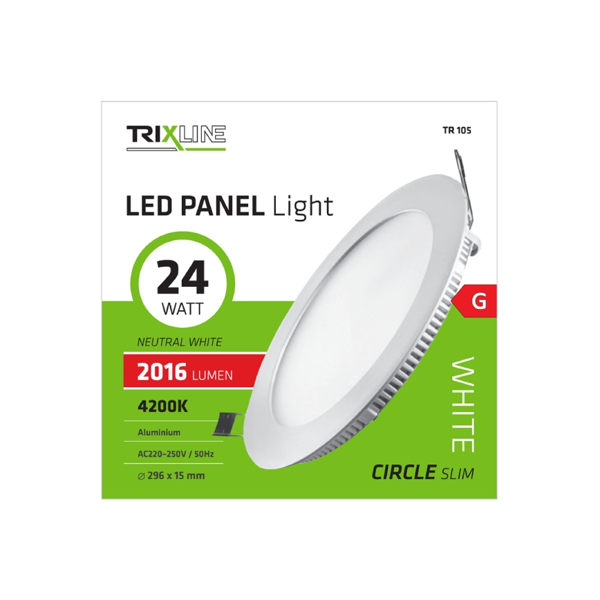 LED Hängande Takbelysning ROUND LED/24W/230V 4200K