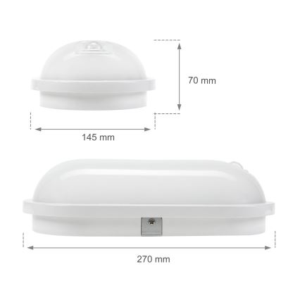 LED Heavy-duty belysning med PIR-sensor LED/20W/230V IP54