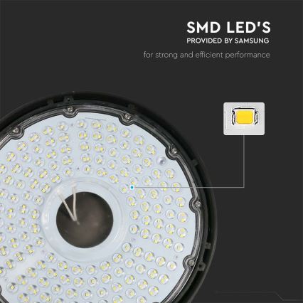 LED industrilampa High Bay – 100W, 230V, 4000K, IP65