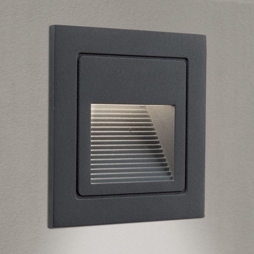 LED Infälld armatur LORO LED/2W/230V IP65 antracit