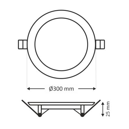 LED infälld belysning CIRCLE LED/24W/230V 6500K diameter 30 cm vit