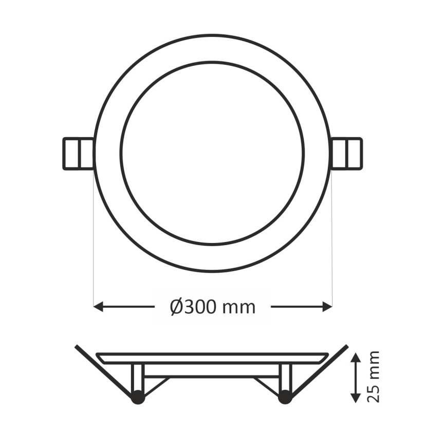 LED infälld belysning CIRCLE LED/24W/230V 6500K diameter 30 cm vit