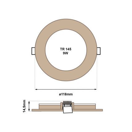 LED infälld belysning CIRCLE LED/6W/230V 4200K diameter 11,8 cm brun