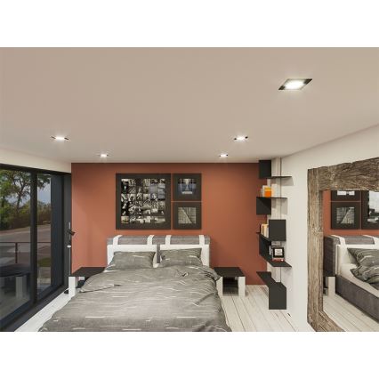 LED infälld belysning LED/18W/230V 3000K 11,5x11,5 cm svart