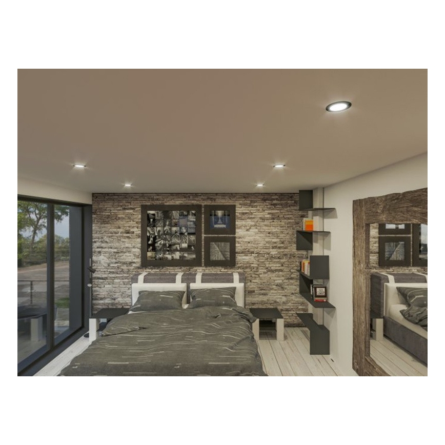 LED infälld belysning LED/18W/230V 3000K diameter 11,5 cm svart