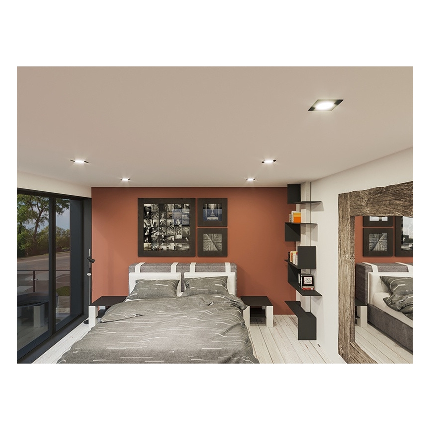 LED infälld belysning LED/18W/230V 4000K 11,5x11,5 cm svart