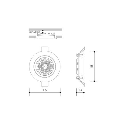LED infälld belysning LED/18W/230V 4000K diameter 11,5 cm vit