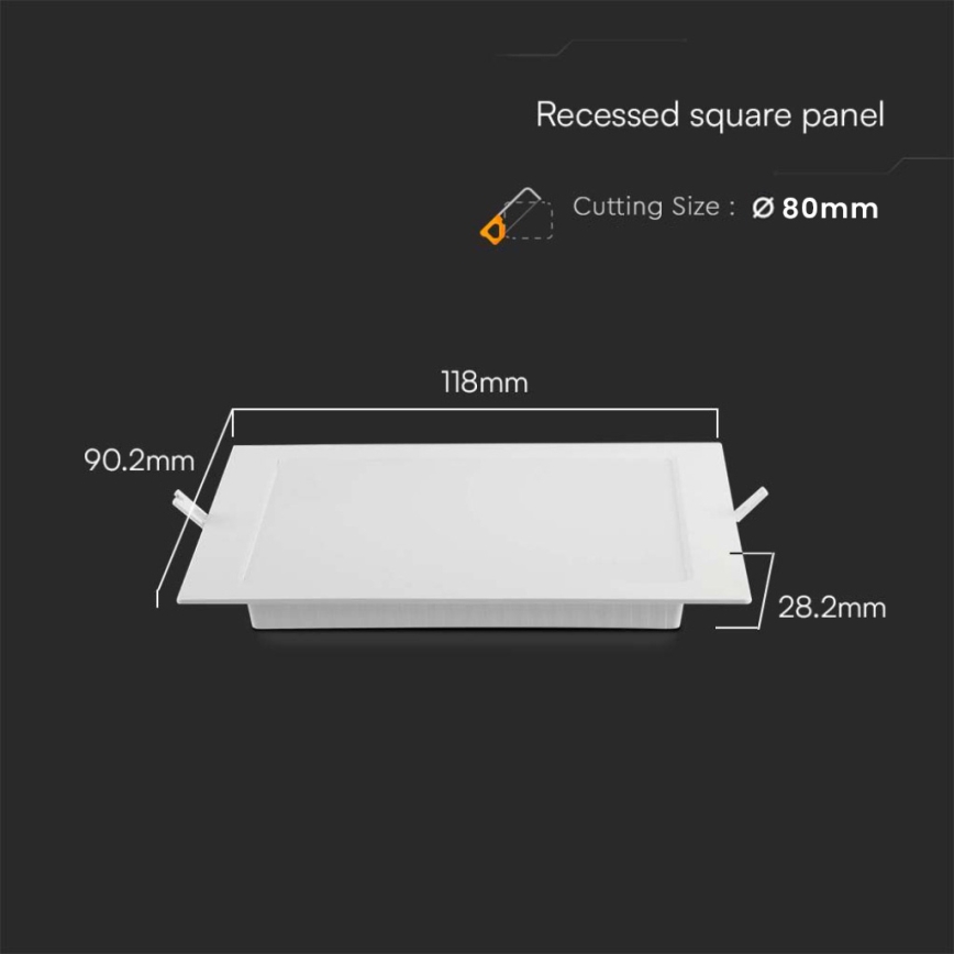LED infälld belysning LED/3W/230V 9x9 cm 6500K vit
