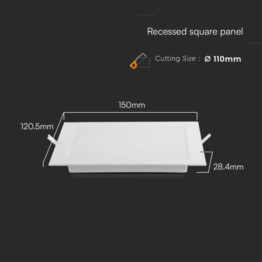 LED infälld belysning LED/6W/230V 12x12 cm 4000K vit