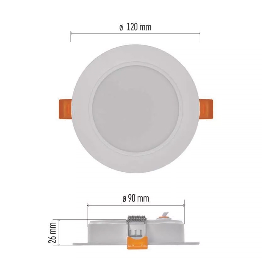 LED infälld belysning  LED/9W/230V diameter 12 cm vit