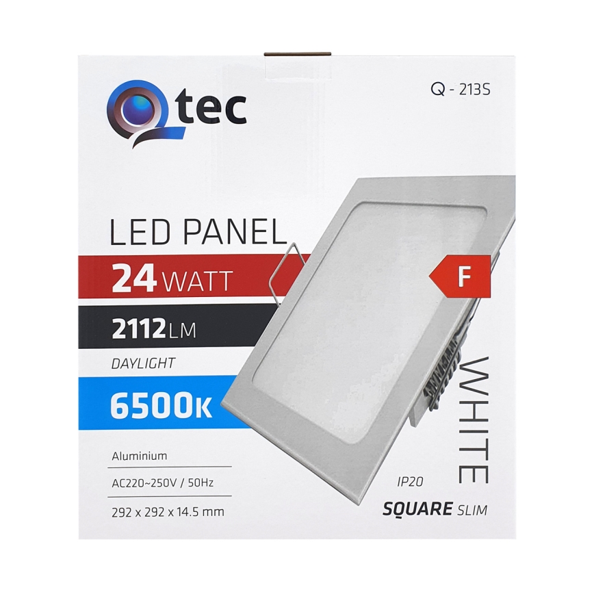 LED infälld belysning QTEC LED/24W/230V 6500K 29,2x29,2 cm