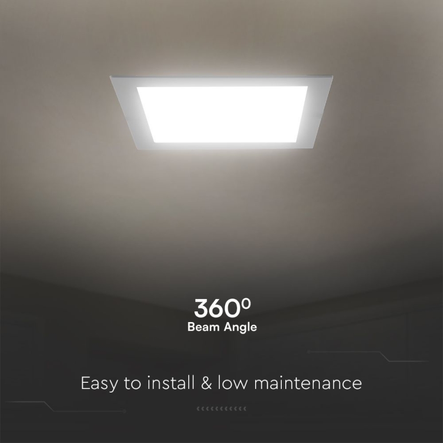 LED infälld belysning SAMSUNG CHIP LED/18W/230V 3000K 22x22 cm vit