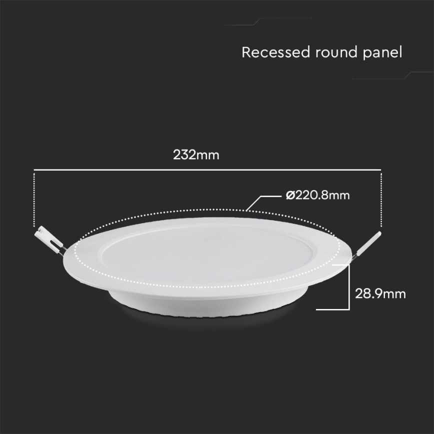 LED infälld belysning SAMSUNG CHIP LED/18W/230V 3000K diameter 22 cm vit