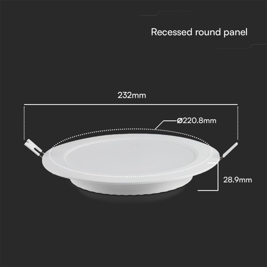 LED infälld belysning SAMSUNG CHIP LED/18W/230V 6500K diameter 22 cm vit