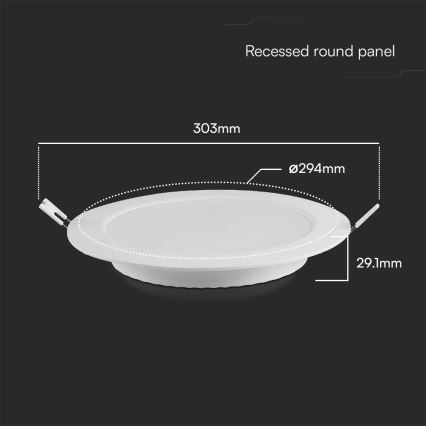 LED infälld belysning SAMSUNG CHIP LED/24W/230V 3000K diameter 29,4 cm vit