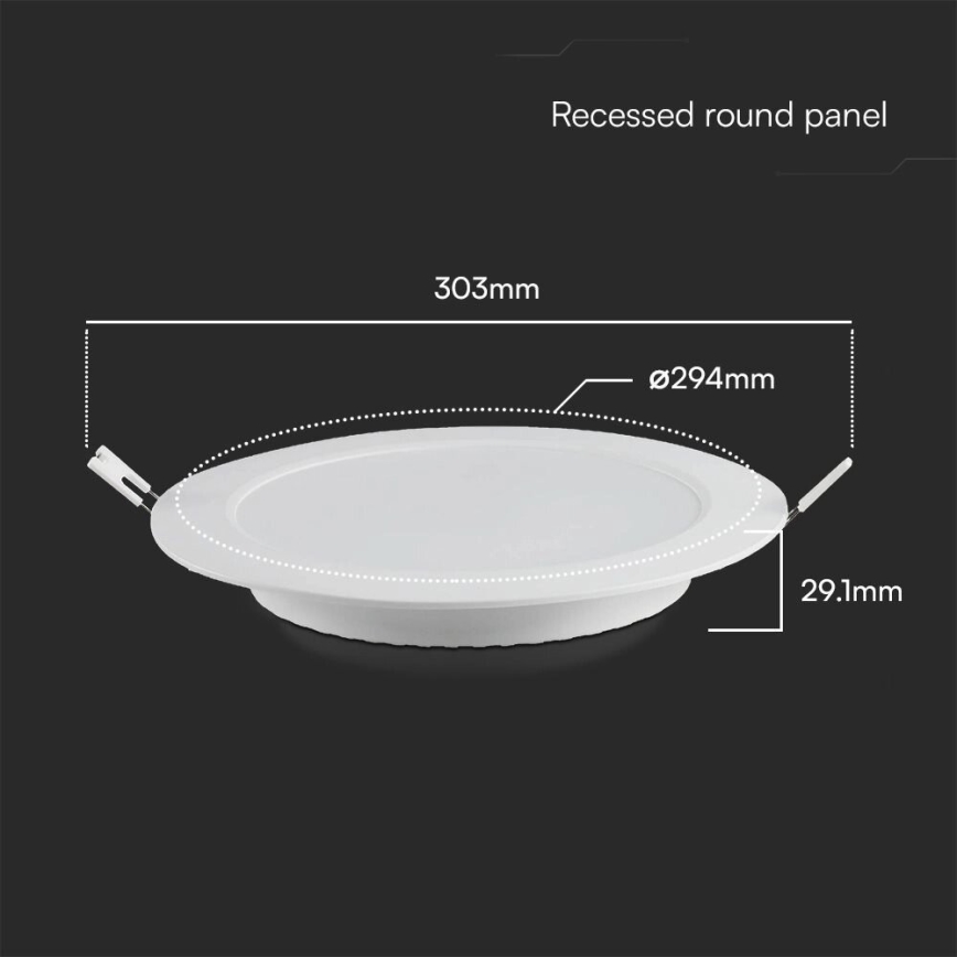 LED infälld belysning SAMSUNG CHIP LED/24W/230V 6500K diameter 29,4 cm vit