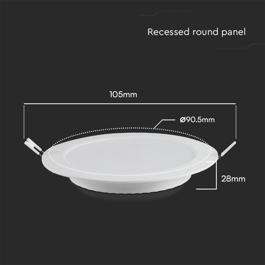 LED infälld belysning SAMSUNG CHIP LED/3W/230V 4000K diameter 9,5 cm vit
