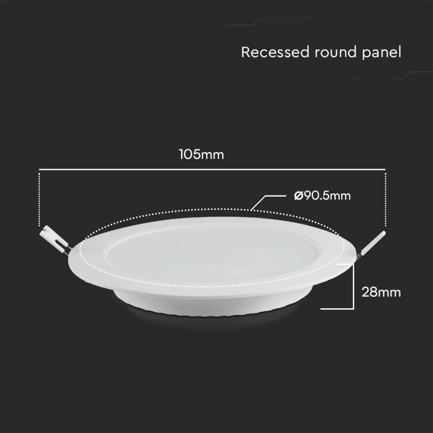 LED infälld belysning SAMSUNG CHIP LED/3W/230V 6500K diameter 9,5 cm vit