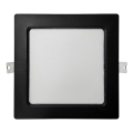 LED infälld belysning SQUARE LED/12W/230V 4000K 17x17 cm svart