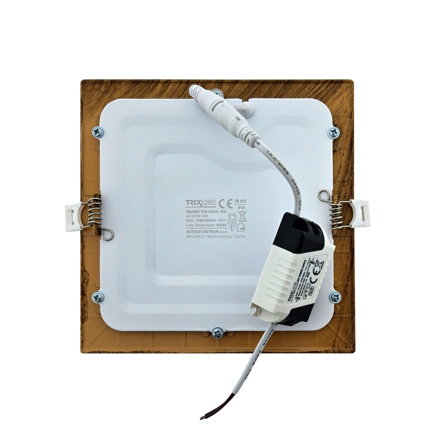 LED infälld belysning SQUARE LED/12W/230V 4200K 16,8x16,8 cm brun