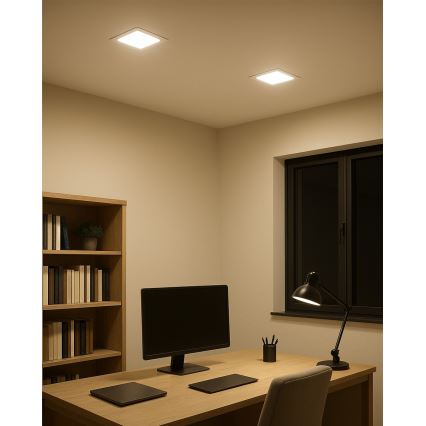 LED infälld belysning SQUARE LED/15W/230V 4200K 18,8x18,8 cm vit