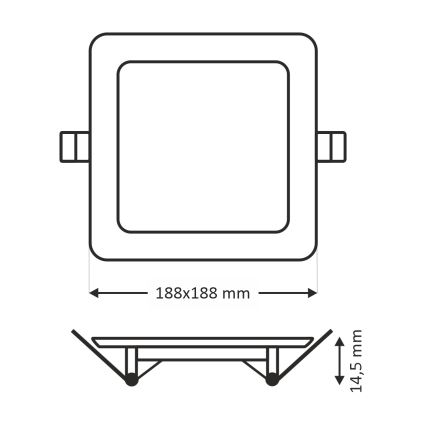LED infälld belysning SQUARE LED/15W/230V 6500K 18,8x18,8 cm vit