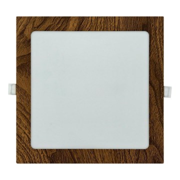LED infälld belysning SQUARE LED/18W/230V 4200K 22x22 cm brun