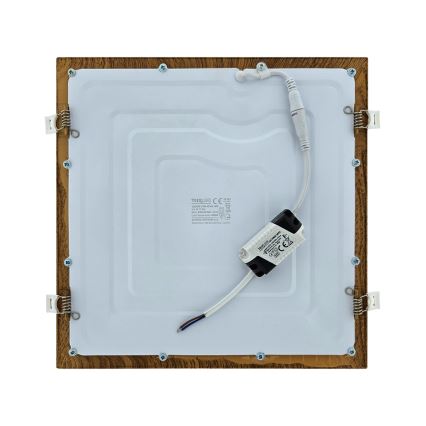 LED infälld belysning SQUARE LED/24W/230V 4200K 29,2x29,2 cm brun