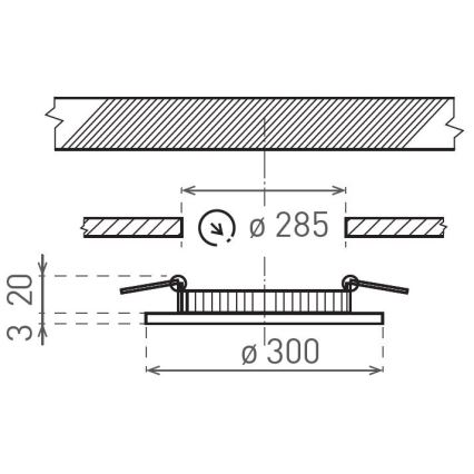 LED infälld belysning VEGA LED/24W/230V 2900/3900/5800K diameter 30 cm vit