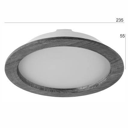 LED infälld belysning WOODY SPOT LED/23,5W/230V 4000K körsbär ø 23,5 cm