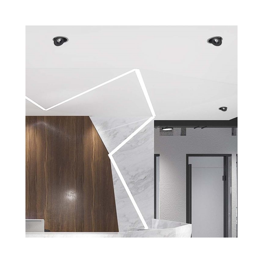 LED infälld spotlight LED/12W/230V 3000/4000/6400K Ø 12 cm svart