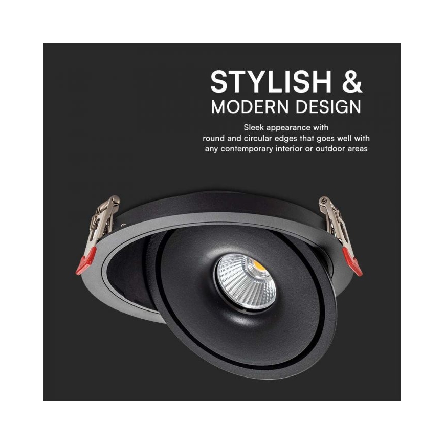 LED infälld spotlight LED/28W/230V 3000/4000/6400K Ø 20 cm svart