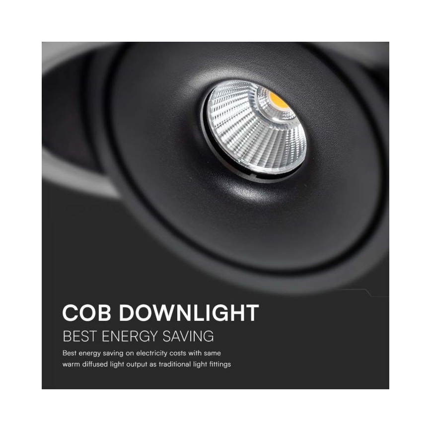 LED infälld spotlight LED/28W/230V 3000/4000/6400K Ø 20 cm svart