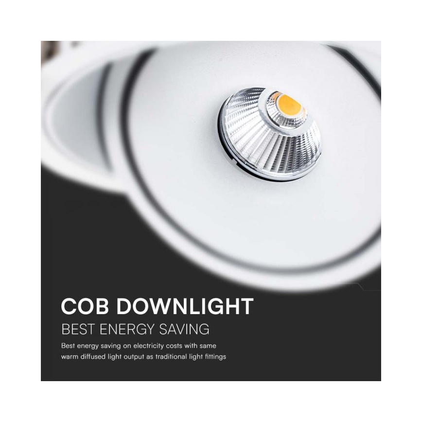 LED infälld spotlight LED/28W/230V 3000/4000/6400K Ø 20 cm vit