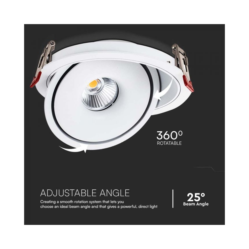 LED infälld spotlight LED/28W/230V 3000/4000/6400K Ø 20 cm vit