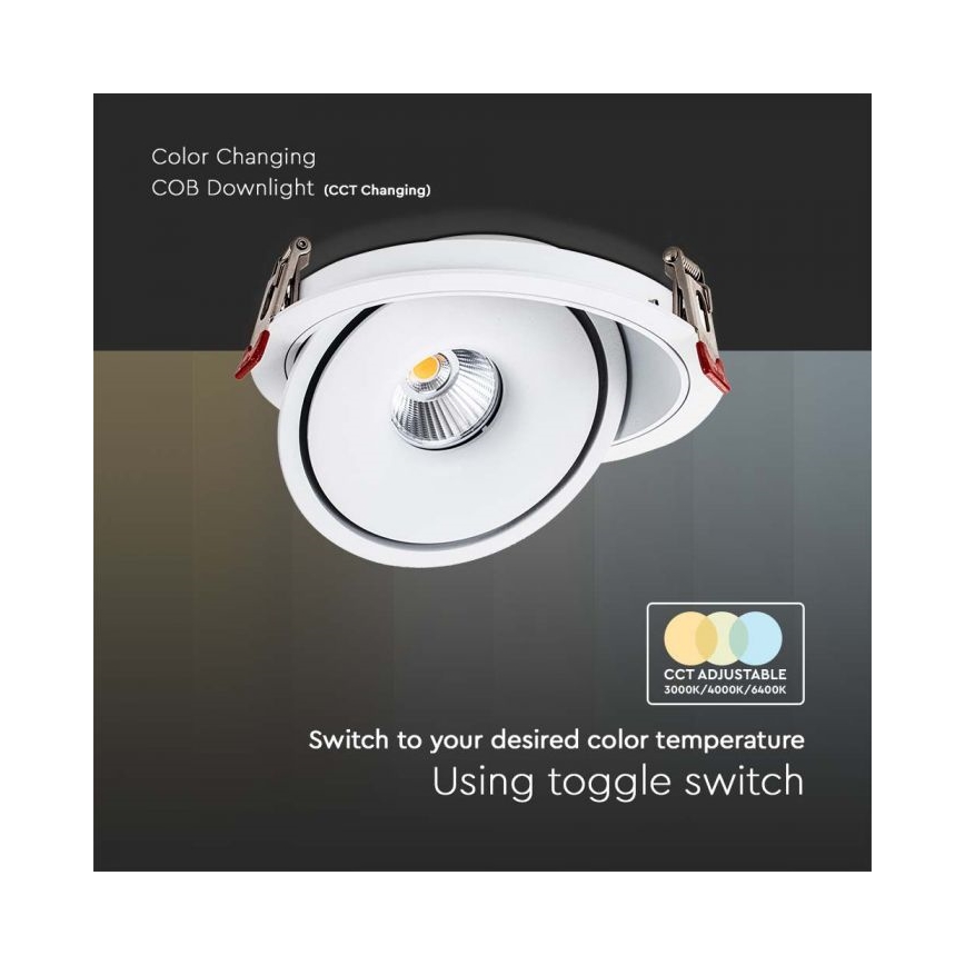 LED infälld spotlight LED/28W/230V 3000/4000/6400K Ø 20 cm vit